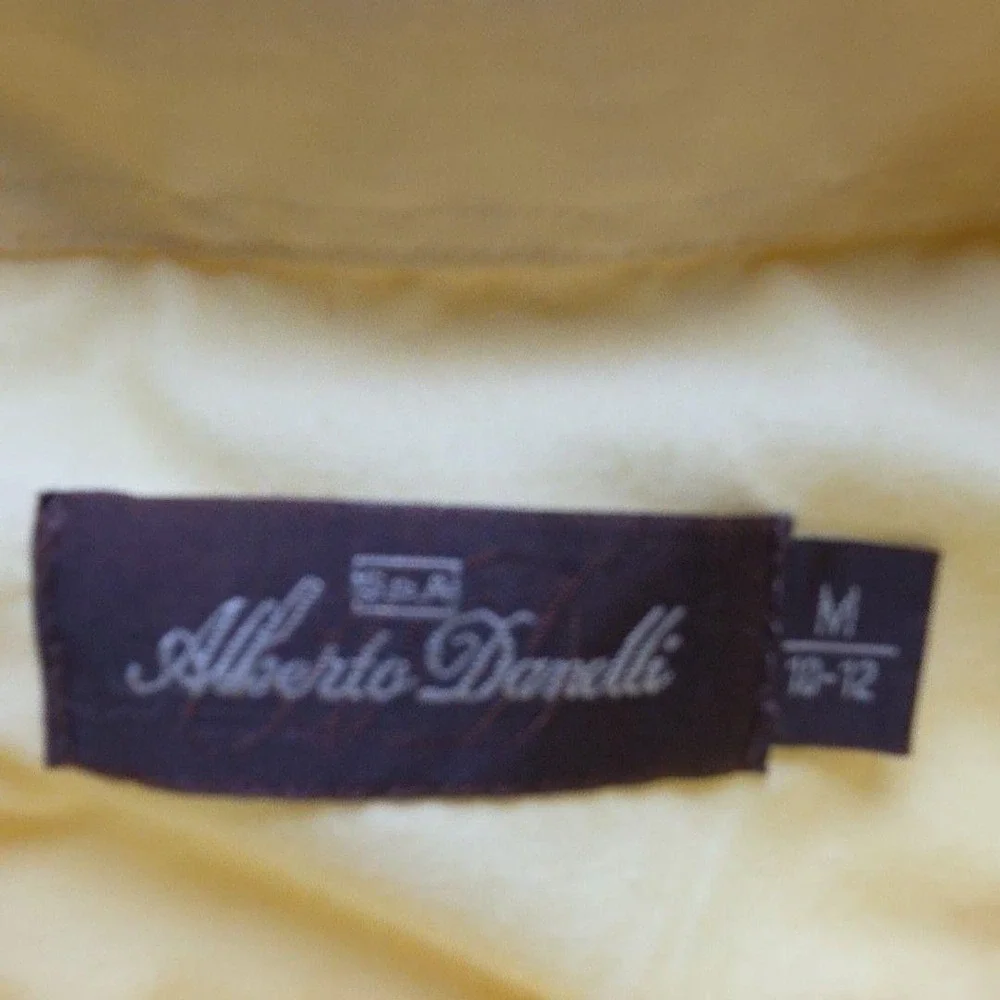 Alberto Danelli Boys Yellow Long Sleeve Button Down Dress Shirt Size M 10-12